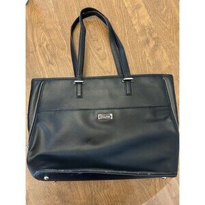 Grace Adele Purse Black Faux Leather Vegan Large Preppy Demure Shoulder Bag
